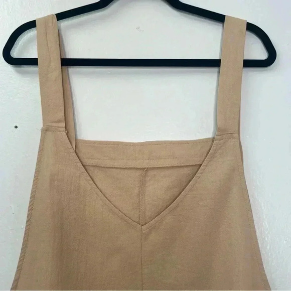 Emery Rose Neutral Color Romper Sides Pockets  Patch Pocket Back V-Neckline 2XL‎ - Picture 5 of 13